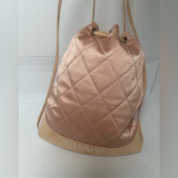 CHANEL Vintage Quilted Satin and Suede
Drawstring Backpack - Picture 4 of 13